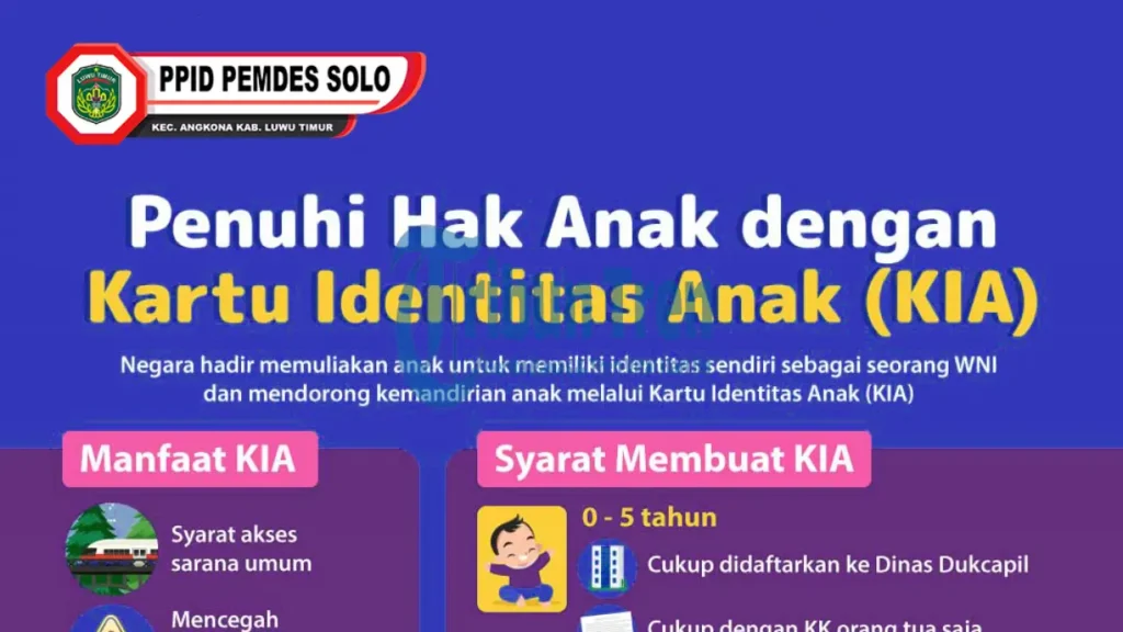 Syarat Membuat KIA (Kartu Identitas Anak)